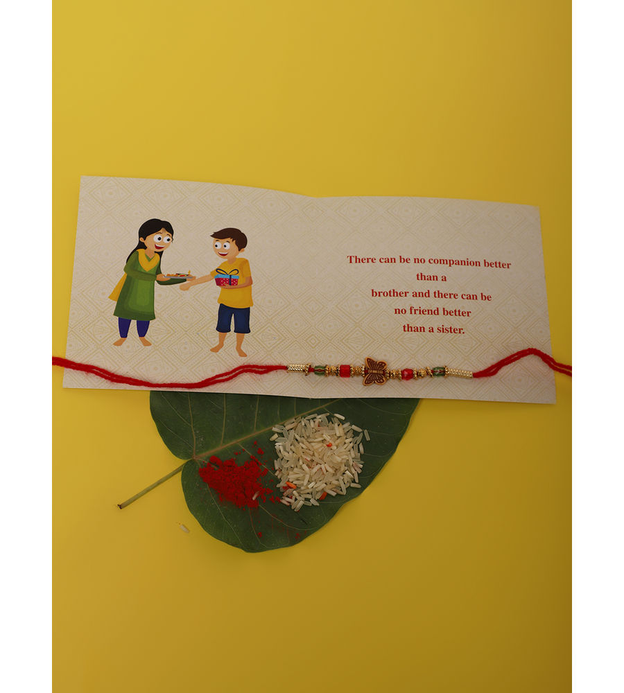 YouBella Rakhi and Greeting Card Combo for Brother, Rakhi Gift for Brother/Bhaiyya/Bhai (Style 2)